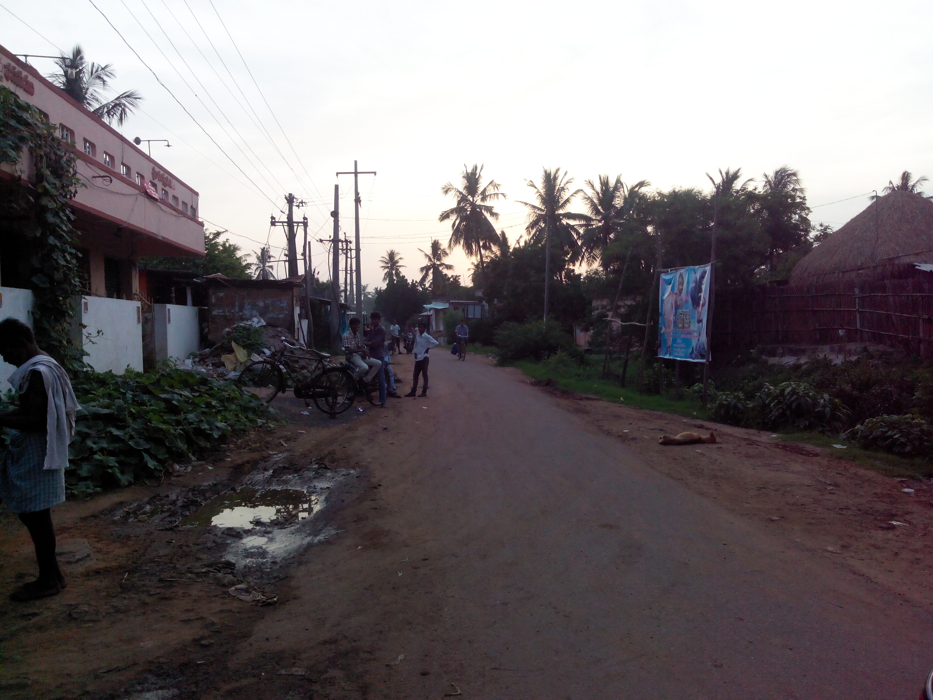Putlacheruvu Main Raod Center towards West End Pedda Cheruvu and School